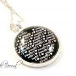 I love you glass pendant necklace