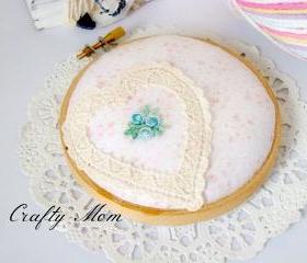 Embroidery hoop pincushion / pin cushion